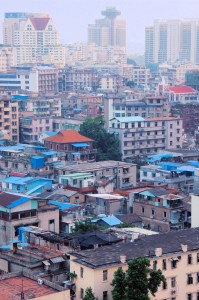 Ein Blick auf Xiamen aus dem Hotelfenster